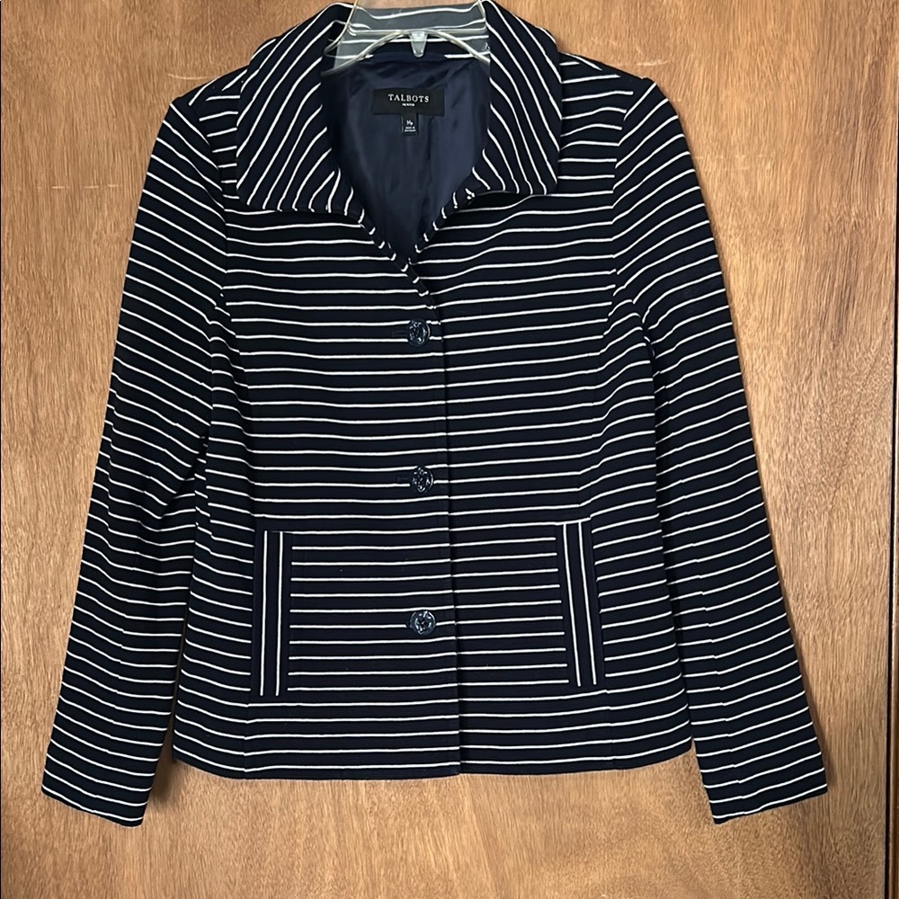 Talbots Women's Black Striped Jacket